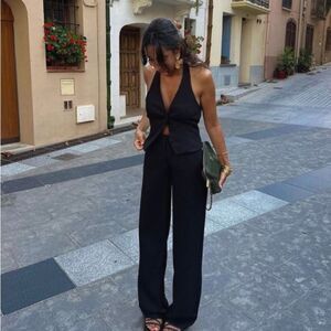 Black vest and pant set